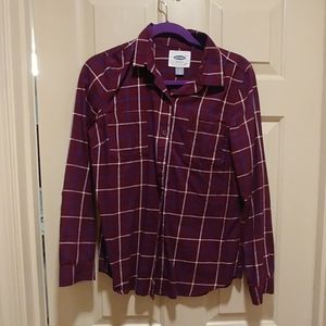 Maroon plaid blouse